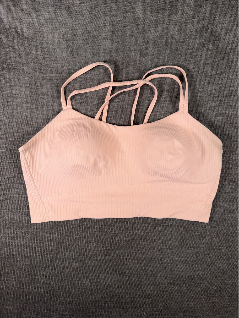 Lululemon Ribbed Strappy Criss Cross Light Pink Sports Bra